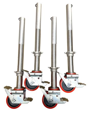 Alloy Tower Adjustable Legs + Castors Set (Industrial)