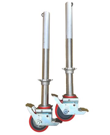Pair Alloy Tower Adjustable Legs & Castors